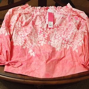 Lilly Pulitzer Pink Floral Long Sleeve Top